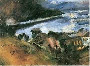 Lovis Corinth Walchensee bei Mondschein oil